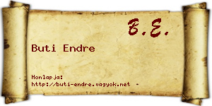 Buti Endre névjegykártya
